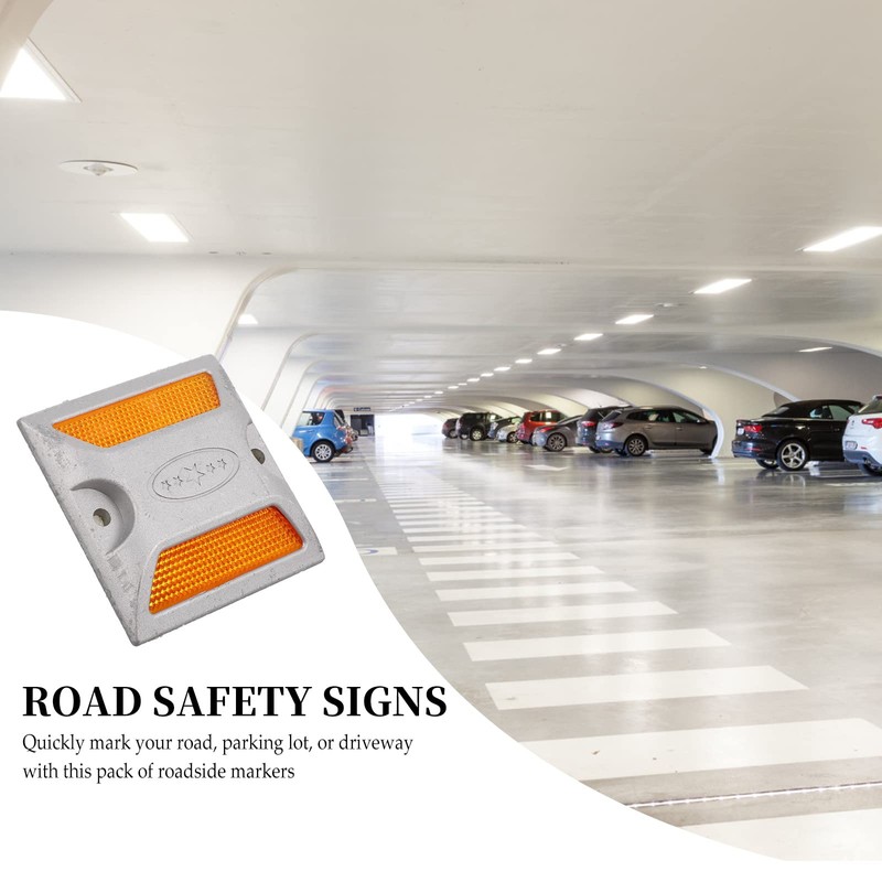 POPETPOP 2pcs Reflective Driveway Markers Aluminum Roadside Emergency Reflectors for