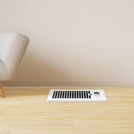 DDPow 4"x10" Vent Register Booster Fan, Strong Steel Panel, Ultra-Quiet, 10-Speed, Built-In Thermostat, Mechanical Damper, Efficient HVAC Vent Fan (Matte White, 1 Pack)