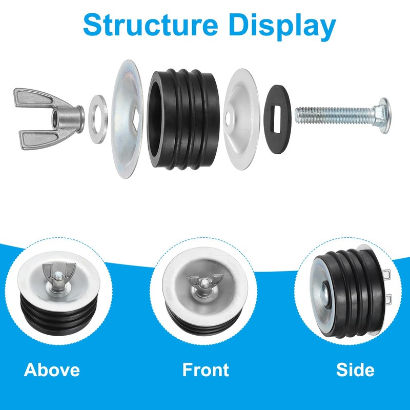 PATIKIL 3 Inch Sewer Cleanout Cap, 2 Pcs Steel Mechanical