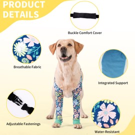 LovinPet Dog Elbow Protector Anti-Licking Elbow Sleeve, Adjustable, Comfortable & Durable Front Leg Guard for Medium to Large Dogs, Prevents Licking and Chewing,Dog Sleeve,Dog Leg Sleeve,Green