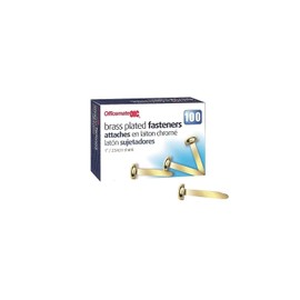 Officemate International Corp. 99814 Roundhead Fastener, 1-Inch Shank, 3/8-Inch Head, Brass Plated