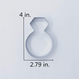 LILIAO Diamond Ring Cookie Cutter for Wedding/Engagement - 2.8 x 4 inches - Stainless Steel