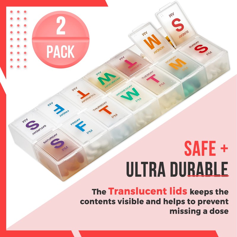 Weekly Pill Box - Large - Pack of 2
