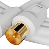 ConnectingU White 1m TV Aerial Cable Male to Male with