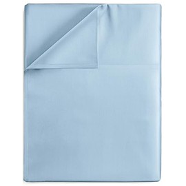 Full Size Flat Bed Sheet - Hotel Luxury Single Flat Sheet Only - Wrinkle Free & Fade Resistant Flat Sheet - Extra Soft, Breathable Bedding for Women, Men, Kids & Teens - Light Blue Flat Sheet Only