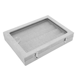 Pin Display Case Transparent Glass Dustproof Pin Collection Display Box for Military Medal Badge Jewelry Pin Medium Grey Grey, Medium