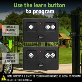 3-Button Remote Transmitter Replace for AXS1 for AXP1, Gate Opener Remote Fit Gate Opener for TSS1XP TDS2XP TSS1 TDS2 LDM2 LDM2K HDP1 HDP2 DD2U LSM1 DS1U, Adjustable Visor Clip 1Pack