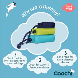 Coachi Canvas Training Dummy, Floats, Long Distance Throwing, Classic Retrieval Toy, Gundog and Puppy Training. Dog Accessory. Suitable for Medium Dogs and Puppies