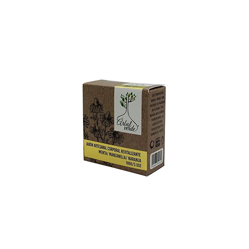 Arbol Verde Jabón en Barra Corporal Revitalizante con Menta, Manzanilla