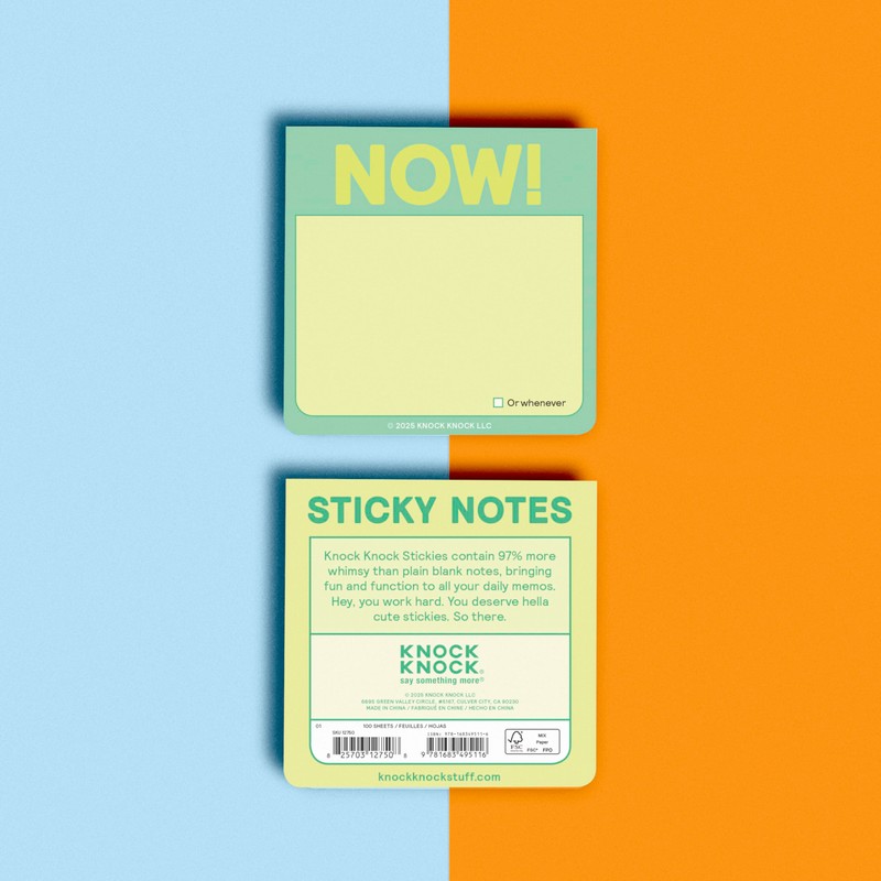 1-Count Knock Knock Now! Sticky Note, Fun Sticky Notes for