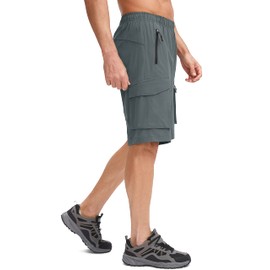 Bikewa Men's Mountain Bike Shorts 3D Padded Loose-fit MTB Biking Riding Cycling Bicycle Biker Shorts Zipper Pockets