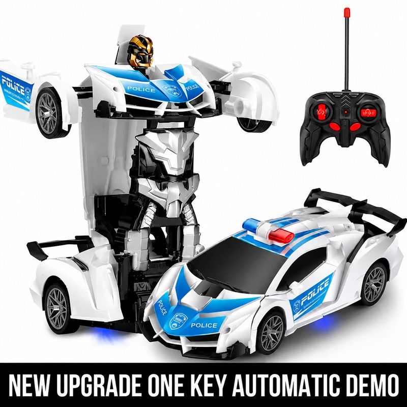 2.4GHz RC Transforming Car Robot Toy – One-Button Deformation Racing