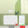 MoesGo WiFi Smart Wall Light Switch,Glass Panel, Multi-Control(3 Way), 2.4GHz