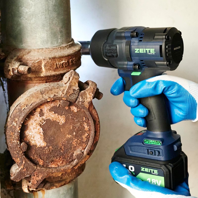 Zeite 18V Cordless Impact Wrench Kit,High Torque 1/2" Brushless Impact