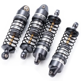 AXspeed Aluminum Shock Absorber Kits 4 Pieces Front and Rear Shock Absorber for 1:18 ARRMA GRANITE GROM RC Car (Titanium and Silver)