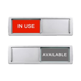 in Use or Available Sign,Vacant Occupied Sign for Home Office Hotles Hospital Restroom, Magntic Vacant Occupied Slider Door Sign Tells Whether Room in Use or Available（7'' x 2'',Grey&Red)