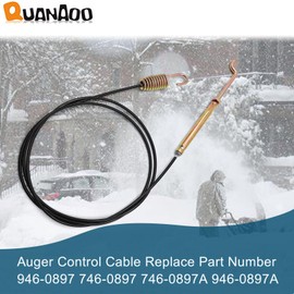Quanaoo Auger Control Cable 946-0897 for MTD Craftsman Yard Machines Troy-Bilt Yard Man Snow Throwers fits MTD Built 2 Stage Snowblower Replace 746-0897 746-0897A 946-0897A Auger Clutch Cable