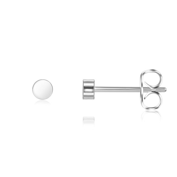 Candyfancy Sleek Titanium Round Disc Stud Earrings - Minimalist Design