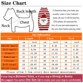 DOGGYZSTYLE Dog Christmas Sweater Xmas Pet Clothes Cute Striped Santa Claus Costume Holiday Puppy Cat Jumpers Outfits New Year Gifts for Small Medium Large Dogs (XXS, Red White Stripe Santa Claus)