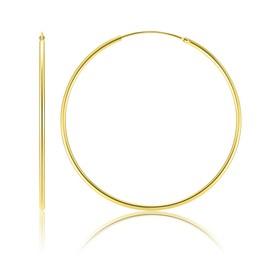 55MM Endless Hoop Earrings, 14K Gold Hoop Earrings for Women, Classic Big Thin Gold Vermeil Earrings, 14K Gold Plated 925 Sterling Silver