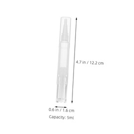 STOBAZA 5Pcs Refillable Cuticle Oil Brush Pens Versatile Essential Oil Applicators Transparent Nail Oil Dispenser for Nail Care Lip Gloss Tube Convenient Beauty Tool for Home Salon