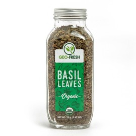 Geo-Fresh Organic Basil, 2.47 oz (70g), Non-GMO, Kosher, 100% Organic, Gluten Free, USDA Certified