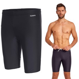 Zagano Adam Lipski - Extremely Durable Long Swimming Trunks Men's Tight Fit I Swim Jammers I Comfortable Swimming Trunks Men Tight I Classic to Modern Designs I S - 3XL, black, S