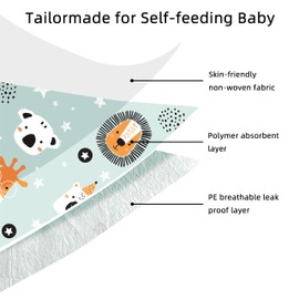 WYSLP Baby Disposable Feeding Bibs 25pcs -Self feeding Food Crumb Catcher, Leakproof Liner Large Travel Bib for Babies Toddlers 6-18 Months