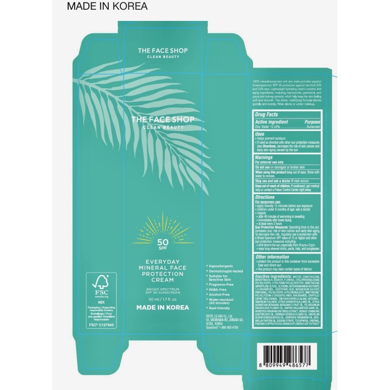 THE FACE SHOP Everyday Mineral Face Protection Cream Sunscreen SPF