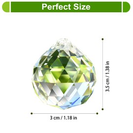 Adwikoso 6 Pieces 30 mm Crystal Ball Prism Pendant Glass Chandelier Hanging Pendant Feng Shui Sun Catcher Wedding Window Decoration (30 mm, 6)