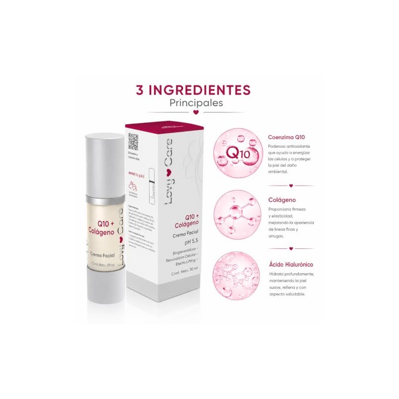 Lovy Care Crema Facial Q10Colgeno Efecto Lifting 30 ml pH