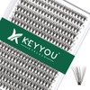 KEYYOU Eyelash Extensions, 300 Pieces, Cluster Lashes, 20D D Curl,