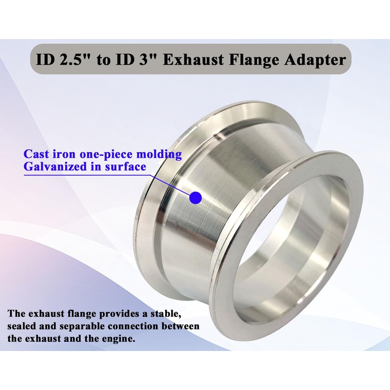 Elifecenter 2.5" to 3" Exhaust Flange Adapter,Turbo Exhaust V-band Adaptor