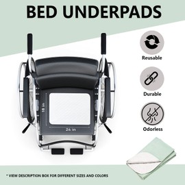 Platinum Care Pads Reusable Bed Pads - Waterproof & Washable Incontinence Bed Pads - Mattress and Chair Protector Pad for Adults, Kids, Elderly Pack, Dogs - Pack of 4 -18x24 (Green)