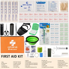 GPUSFAK Dog First Aid Kit - Pet First Aid Kit for Dogs Pet Emergency Kit with Pets First Aid Supplies for Home Camping Hiking Traveling