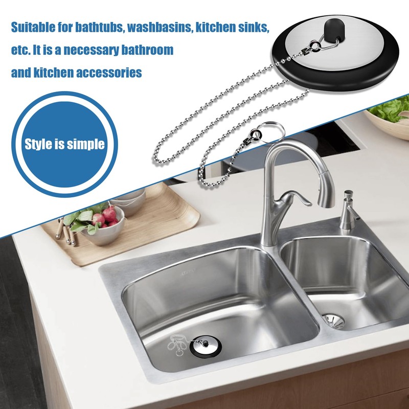 2 Pcs Kitchen Sink Plug Replacement,Drain Stopper,Bath Plug Replacemen,Bathroom Sink