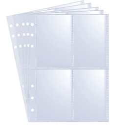 40 Pack - 320 Pockets A5 Binder Sleeves (2.5"x3.5") - Double-Sided 4 Pocket Kpop Photocard Protector Pages - Ultra-Clear Trading Card Sleeves for Game Cards, Collectibles, & Trading Cards