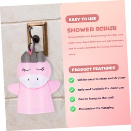 BIUDECO 3pcs Cartoon Bath Scrubber Mitts for Boy Girl Gentle Exfoliating Body Scrubber Gloves for Sensitive Skin for Animal Designs Bee Penguin