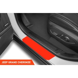 Luxshield Car Door Sill Protectors for Jeep Grand Cherokee 5 (V) WL I 2021-2025 - Paint Protection Film for Car Kick Plates Panel Covers Clear Transparent