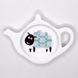 Sheep - Teal Tapestry Design Fine Bone China Teabag Tidy