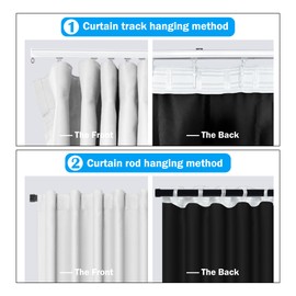 MaKefeile Room Divider Curtains Total Blackout Privacy Curtain Panel Room Thermal Insulated Noise Reduction Curtain for Bedroom Window Living Room Ceiling Track Curtain W 12.5ft × H 7ft White.