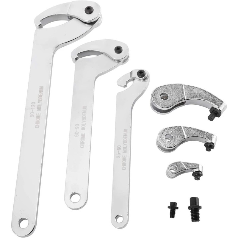 8milelake 8Pcs Adjustable Hook & Pin Spanner Wrench Tool Set