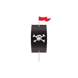 PartyDeco ZFM3 Pack of 6 Pirate Themed Cupcake Wrappers with Toppers, Brown, One Size