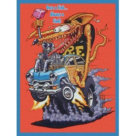 American Collectibles Once a Fink Always a Fink, Rat Fink, Big Daddy Ed Roth, Retro Greaser Hot Rodder Metal Sign