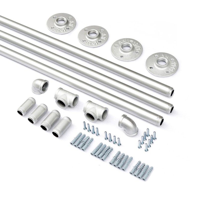 DIYHD 13FT Silver Staircase Handrail Wall Mount Banister Hand Railing