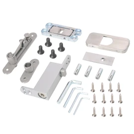 Self Closing Door Pivot Hinge Heavy Duty Hidden Hinges for Commercial/Home, 360 Degree Shaft Stainless Steel Pivot Hinges for Wood Secret Door, 2 Way Adjustable Hinge with Pins and Screws