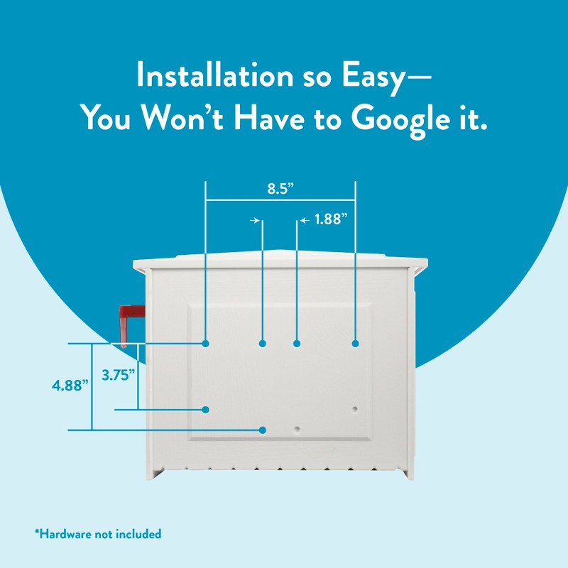 Architectural Mailboxes MailSafe™ Locking, Wall-Mounted Mailbox for Outside, Rust-Resistant Plastic