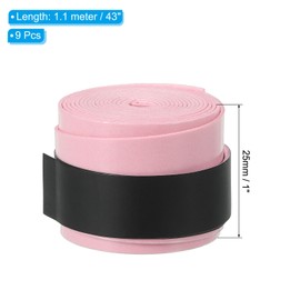 PATIKIL 43.3" Tennis Racket Grip Tape, 9 Pack Overgrip Stretchy Non-Slip Absorb Sweat for Badminton Fishing Rod, Light Pink