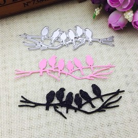 Cutting Stencil Metal Embossing Stencil Cutting Machine Cutting Die Birds on Branch Stencil Cutting Embossing Cutting Die DIY Homemade for Scrapbooking Scrapbook Cards Making Accessories Decoration