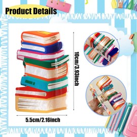 1 Pack Back to School Hair Clips for Women, Colorful Book Shape Hair Claw Clips Strong Hold Jaw Clip Funny Teacher Clamp Clip Barrette for Thin or Thick Hairs Book Lover Gifts Hair Accessories